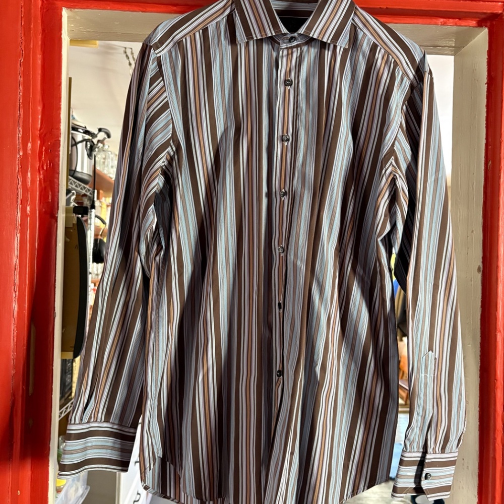 Striped Men's Shirt by Etro Milano L/XL - Picture 2 of 3